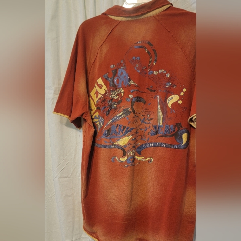 VTG DKNY Ombre Graphic Shirt Mens XL New York Annual Animal Convention 1989 Y2K - Picture 3 of 11